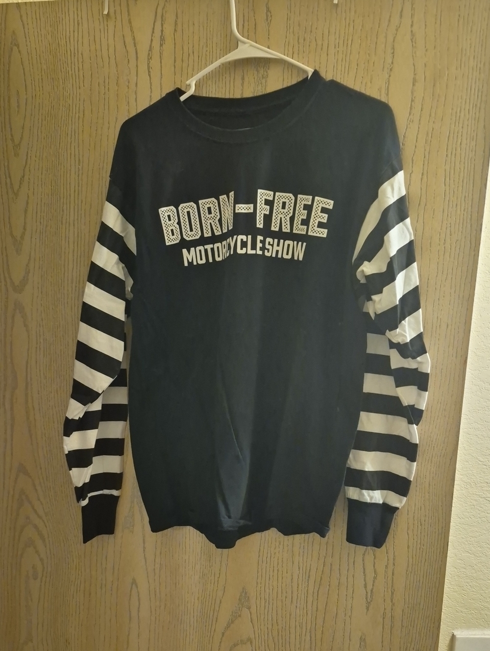 Men's Born Free Motorcycle Show striped shirt